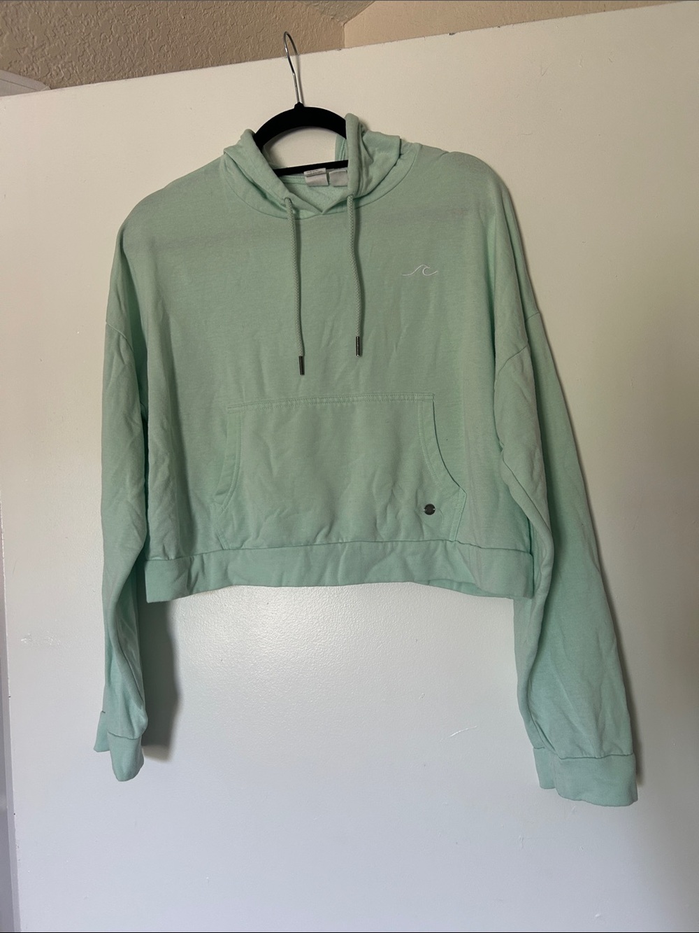 Roxy Mint Green Cropped Hoodie